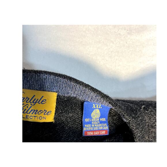 Vintage Carlyle & Kilmore 100% Wool Grey Long Sleeve Pullover Sweater XXL - Picture 3 of 7